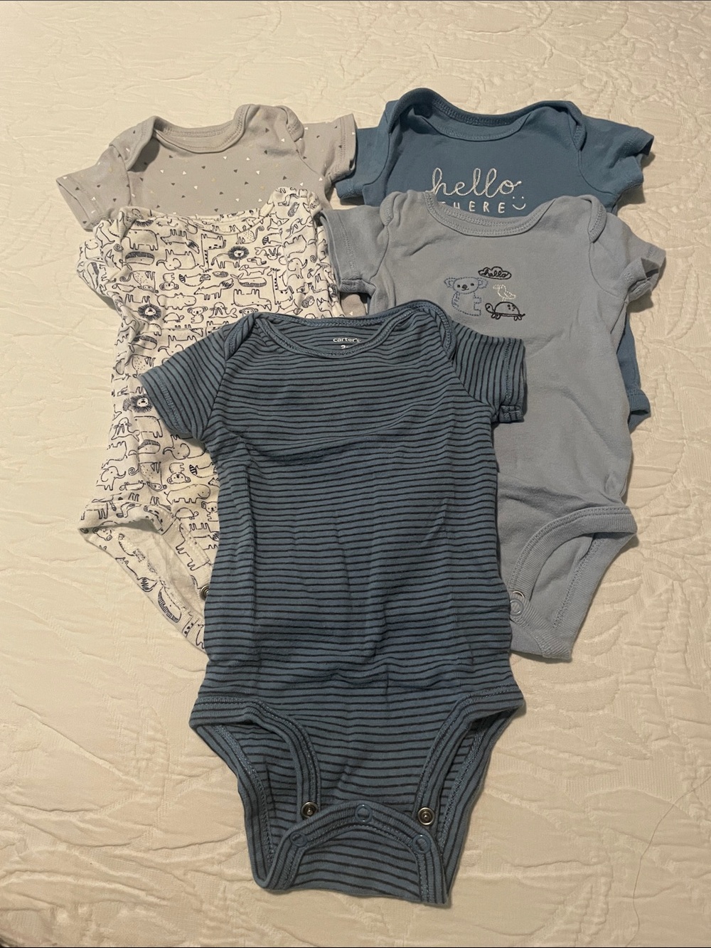 Carter's Baby Blue Mix Short-Sleeve Bodysuit Set